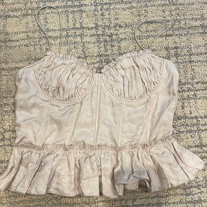 H&M x Brock Collection Blush Pink Ruched Corset Top